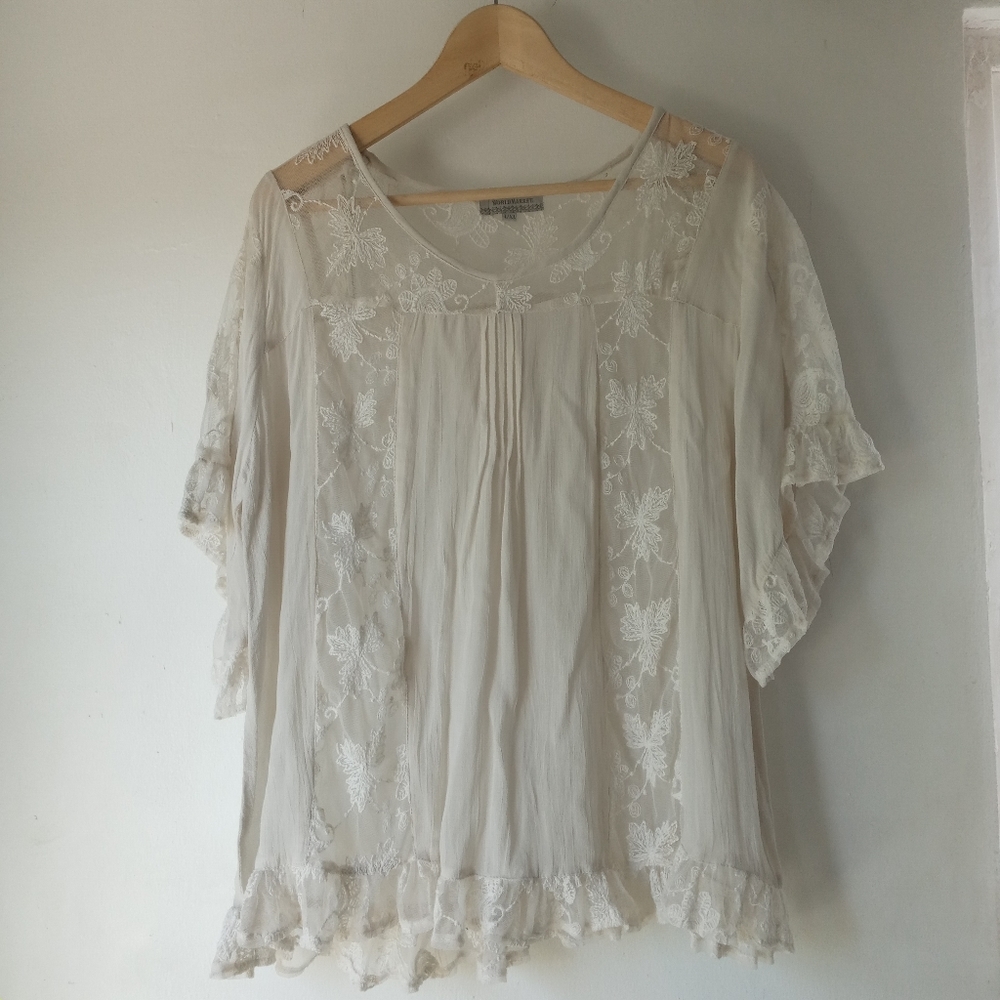 World Market L/XL Embroidered Top